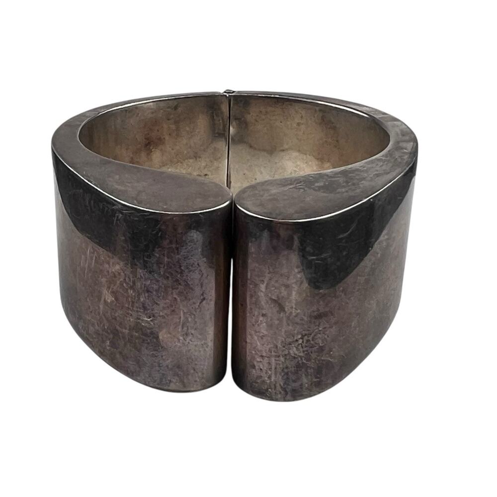 Dulce Mexico T0-34 Chunky 950 Silver Bracelet Hinged Cuff 86g